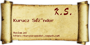 Kurucz Sándor névjegykártya