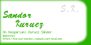 sandor kurucz business card