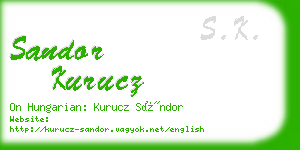 sandor kurucz business card